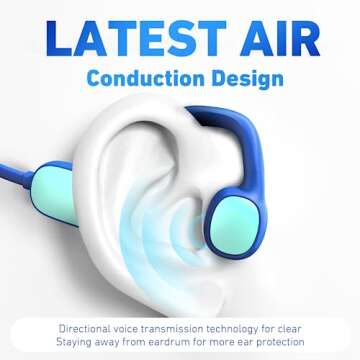 Mehomeli Kids Headphones, Bluetooth 5.2 Air Conduction Open Ear Headphones, 85dB Volume Limiting, St...