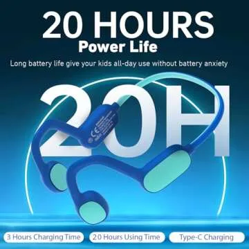 Mehomeli Kids Headphones, Bluetooth 5.2 Air Conduction Open Ear Headphones, 85dB Volume Limiting, Stereo Sound with Mic, IPX5 Waterproof, 20H Playtime, Perfect for School and Outdoor Activities