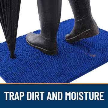 OLANLY Dog Door Mat for Muddy Paws 24x16, Absorbs Moisture and Dirt, Absorbent Non-Slip Washable Doo...