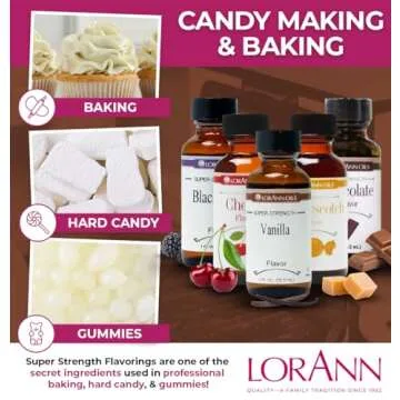 LorAnn Oils Super Strength Flavoring - Used For Candy Making, Flavoring Extracts, Baking, Hard Candy, and Flavor Oils - Bold, Natural Flavors 4X Stronger Than Extracts - Vanilla, 1 fl oz