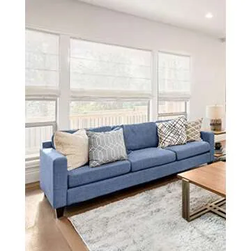 CHICOLOGY Roman Shades, Window Treatments, Window Shades for Home, 23" W X 64" H, Pacific White (Semi-Sheer/Light Filtering)