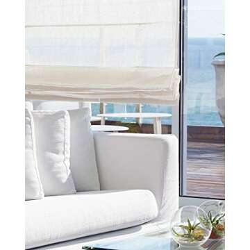CHICOLOGY Roman Shades, Window Treatments, Window Shades for Home, 23" W X 64" H, Pacific White (Semi-Sheer/Light Filtering)