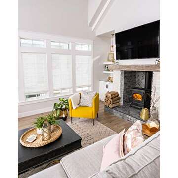 CHICOLOGY Roman Shades, Window Treatments, Window Shades for Home, 23" W X 64" H, Pacific White (Semi-Sheer/Light Filtering)