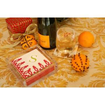Caspari Acrylic Cocktail Napkin Holder, Clear, 1