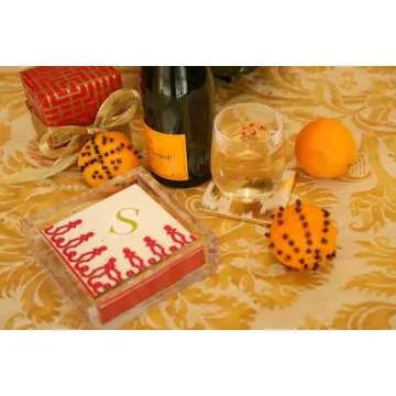 Caspari Acrylic Cocktail Napkin Holder, Clear, 1