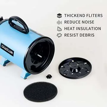 High Velocity Dog Dryer with Adjustable Speed & Heat