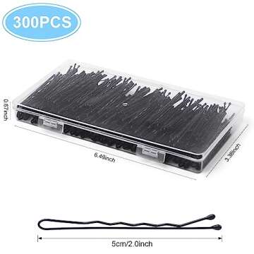 Fosvrde 300 Pcs Black Bobby Pins for Hair Styling