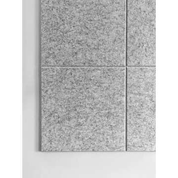 DECORITA Large Cork Board Alternative - 12 Pack Felt Wall Tiles with Safe Removable Adhesive Tabs, Cork Boards for Walls Cork Board for Office Pin Board Tack Board Cork Board 48 x 36 - Silver Gray