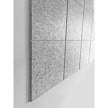 DECORITA Large Cork Board Alternative - 12 Pack Felt Wall Tiles with Safe Removable Adhesive Tabs, Cork Boards for Walls Cork Board for Office Pin Board Tack Board Cork Board 48 x 36 - Silver Gray