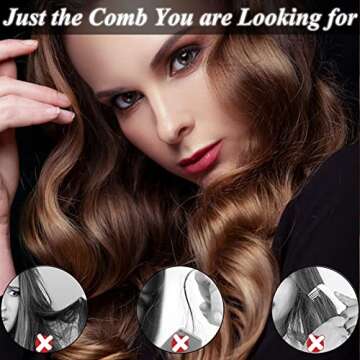 Wide Tooth Detangling Combs Set for Curly Hair Styling