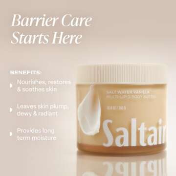 Saltair Multi-Lipid Body Butter - Rich, Nourishing Salt Water Vanilla Hydrating Body Cream with Cera...