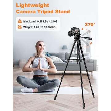 JOILCAN Phone Tripod Stand, 68" Tripod for iPad iPhone Tablet with Remote Universal Holder Carry Bag, Travel Aluminum Tripod for Video Recording Photos Vlogging Compatible with iPad Pro iPhone Camera