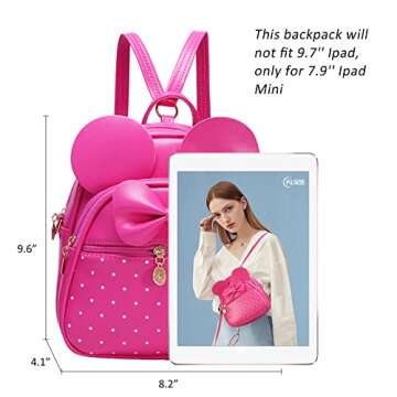 KL928 Girls Bowknot Polka Dot Cute Mini Backpack Small Daypacks Convertible Shoulder Bag Purse for W...