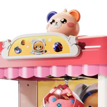 Lucky Doug Claw Machine for Kids Girls Boys with Light Music, Claw Machine Arcade Game Toys for Kids Girls 4-8, Claw Toys for 4 5 6 7 8 Years Old Girl
