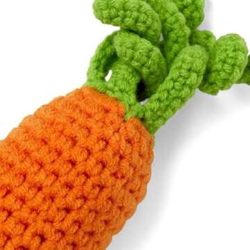 Leaps & Bounds Crochet Carrot Kitten Toy