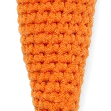 Leaps & Bounds Crochet Carrot Kitten Toy