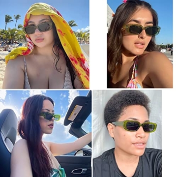 Stylish Tskestvy Retro Rectangular Sunglasses Set for Her