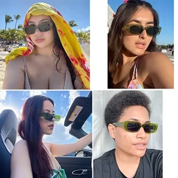 Stylish Tskestvy Retro Rectangular Sunglasses Set for Her