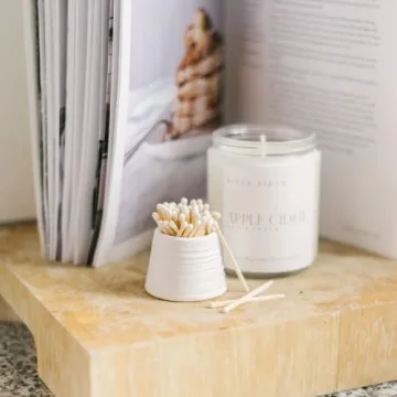 Elegant River Birch Ceramic Match Holders Set for Home Decor
