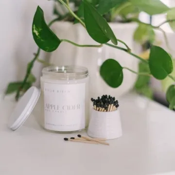 Elegant River Birch Ceramic Match Holders Set for Home Decor