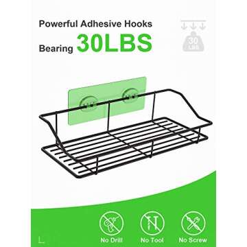 SMARTAKE 2-Pack Shower Caddy, Adhesive Bathroom Shelf Wall Mounted, No Drilling Strong Shower Caddies Kitchen Racks - Stainless Steel Storage Organizers (9.9 Inches), Bronze