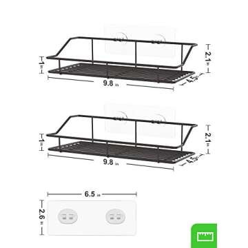 SMARTAKE 2-Pack Shower Caddy, Adhesive Bathroom Shelf Wall Mounted, No Drilling Strong Shower Caddies Kitchen Racks - Stainless Steel Storage Organizers (9.9 Inches), Bronze