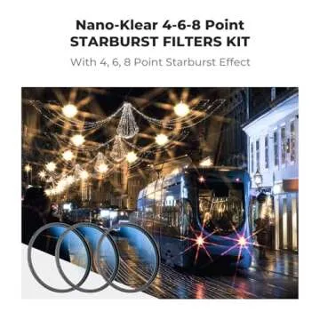 K&F Concept 52mm Star Filters Kit (3pcs) 4 Points 6 Points 8 Points Cross Screen Starburst Filters S...