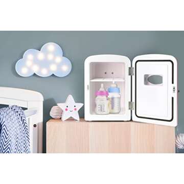 Nostalgia Retro 6-Can Personal Cooling and Heating Mini Refrigerator with Eraser Board Door Carry Handle and Display Window for Home, Office, Car, Boat or Dorm Room, Pink,1 cubic feet