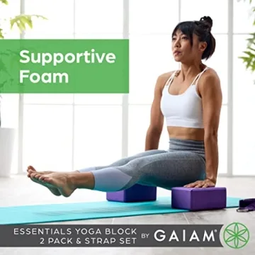 Gaiam Yoga Block & Strap Set for Stability and Alignment