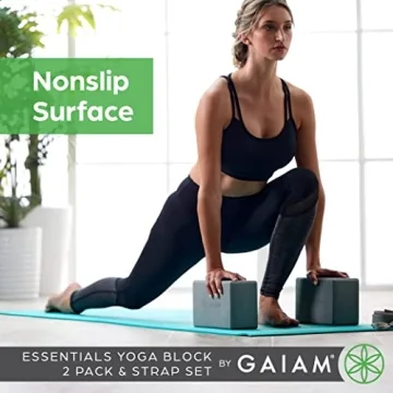 Gaiam Yoga Block & Strap Set for Stability and Alignment