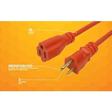 Woods 100 Ft 16 Gauge Outdoor Extension Cord for Lawn