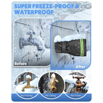 Outdoor Faucet Cover for Winter, 2 Pack Outside Garden Faucet Socks for Freeze Miser, 6.7" W x 8.3" H Pro Spigot Hose Bib Covers, Reusable Freeze Protection Pipe Insulation