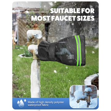 Outdoor Faucet Cover for Winter, 2 Pack Outside Garden Faucet Socks for Freeze Miser, 6.7" W x 8.3" H Pro Spigot Hose Bib Covers, Reusable Freeze Protection Pipe Insulation