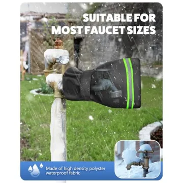 Outdoor Faucet Cover for Winter, 2 Pack Outside Garden Faucet Socks for Freeze Miser, 6.7" W x 8.3" H Pro Spigot Hose Bib Covers, Reusable Freeze Protection Pipe Insulation