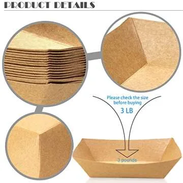 MotBach Kraft Paper Food Trays - Perfect for Parties