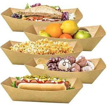 MotBach Kraft Paper Food Trays - Perfect for Parties