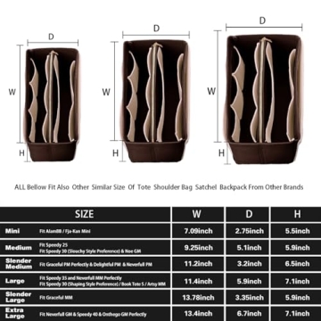 ZTUJO Felt Purse Organizer for Handbags and Totes