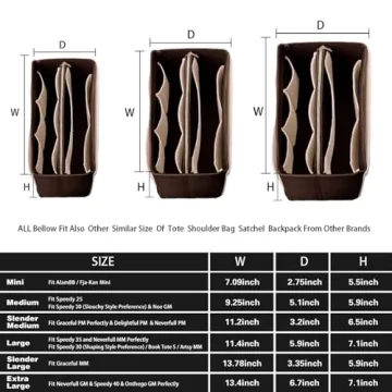 ZTUJO Felt Purse Organizer for Handbags and Totes