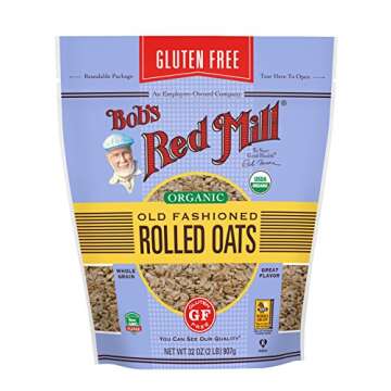 Bob's Red Mill Gluten Free Organic Old Fashioned Rolled Oats, 2 Pound (Pack of 4)