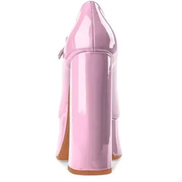Perisis Light Pink Chunky High Heels for Women