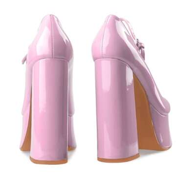Perisis Light Pink Chunky High Heels for Women