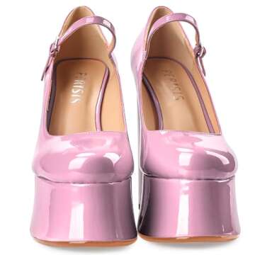 Perisis Light Pink Chunky High Heels for Women
