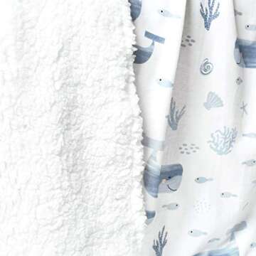 Lush Decor Baby Seaside Sherpa Blanket Soft and Adorable