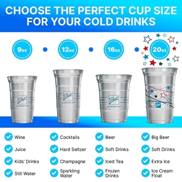 Ball Aluminum Cup 20 oz. Recyclable Party Cups