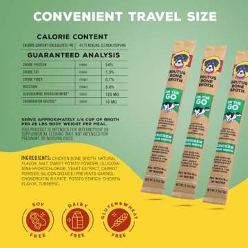 Brutus Bone Broth for Dogs - Bone Broth Powder with Chondroitin Glucosamine & Turmeric - Human Grade...