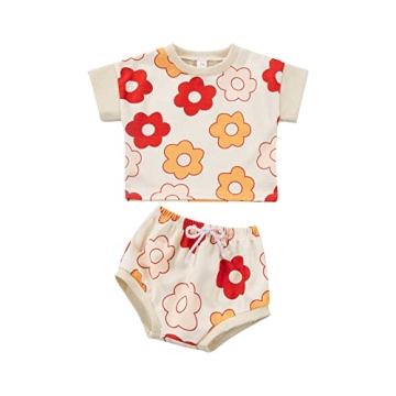 COORALLY Baby Girl Floral Outfits for Ages 18-24 Months