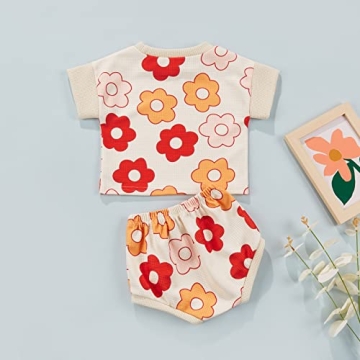 COORALLY Baby Girl Floral Outfits for Ages 18-24 Months