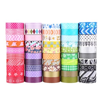 LOKIPA 24 Rolls Washi Tape Set - No Duplicates, 0.6 Inch Wide, DIY Crafts & Scrapbooking