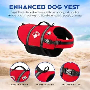 Paws Aboard Dog Life Jacket - Keep Your Canine Safe with a Neoprene Life Vest for Swimming and Boating, Color and Design to Choose - Red, Small