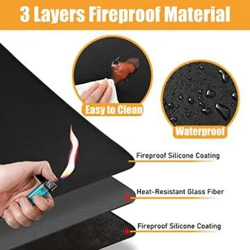 Amerbro Heat Resistant Mats for Countertop - Fireproof 15x18 in Heat Resistant Mats for Air Fryer - ...